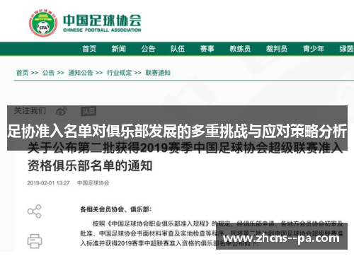 足协准入名单对俱乐部发展的多重挑战与应对策略分析 足协准入名单对俱乐部发展的多重挑战与应对策略分析